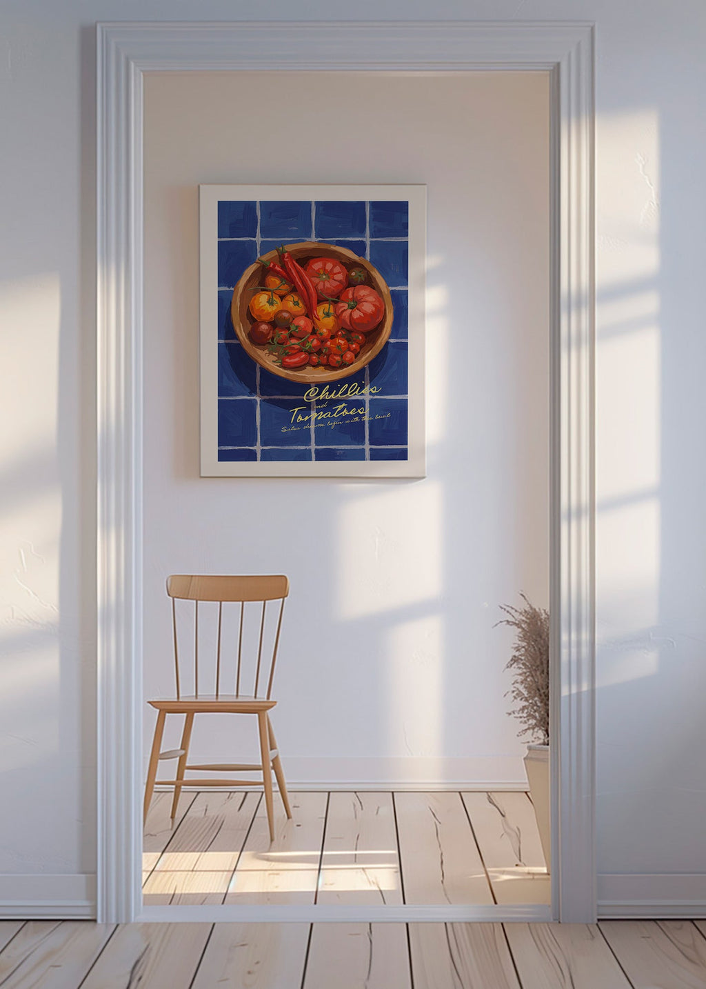Sztuka do kuchni: ilustracja chili i pomidorów