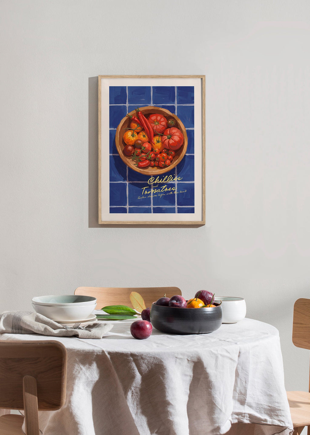 Sztuka do kuchni: ilustracja chili i pomidorów