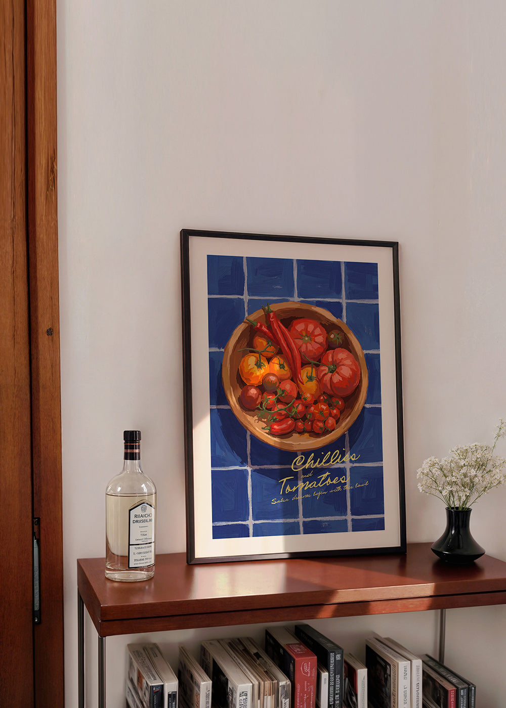 Sztuka do kuchni: ilustracja chili i pomidorów