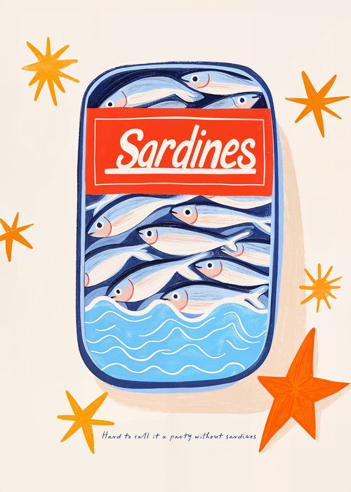 Hard to call it a party without sardines - Unframed art print