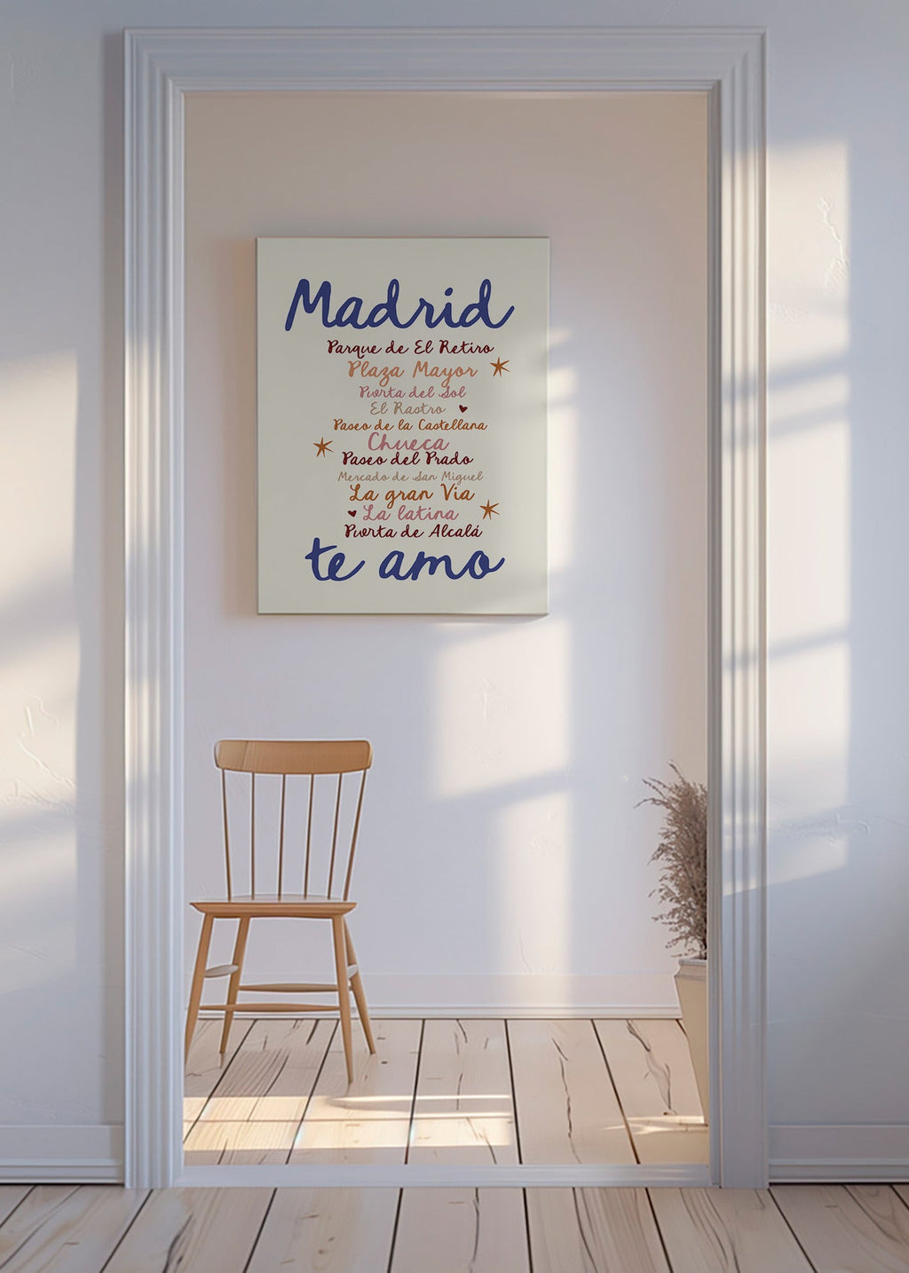 Plakat podróżny Madryt wyrazista typografia