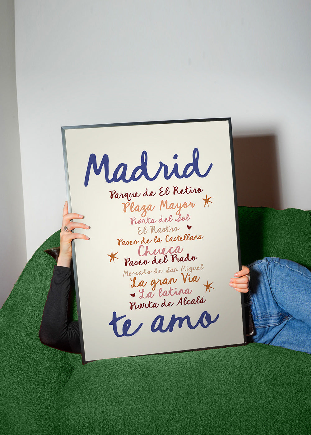 Plakat podróżny Madryt wyrazista typografia
