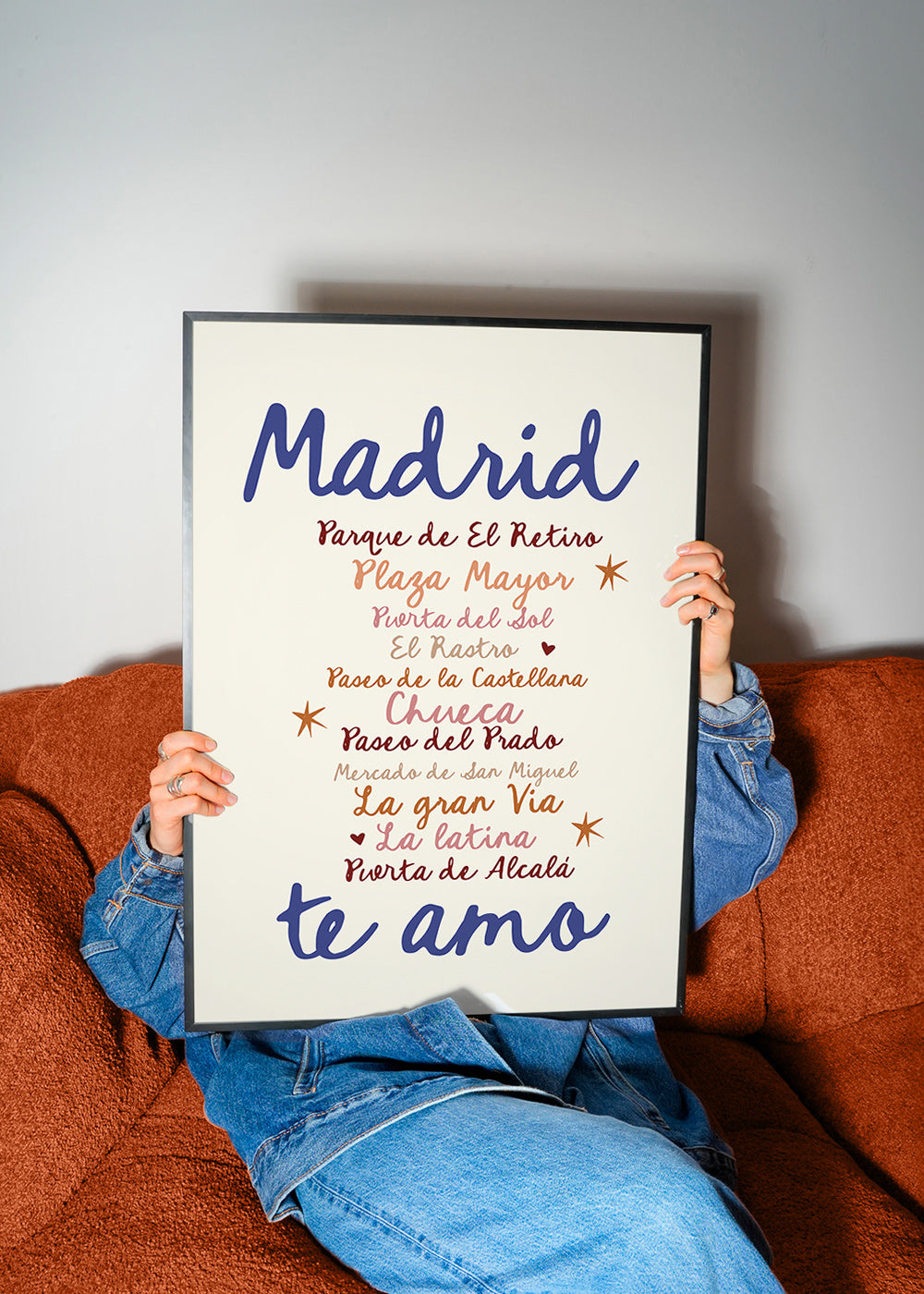 Plakat podróżny Madryt wyrazista typografia