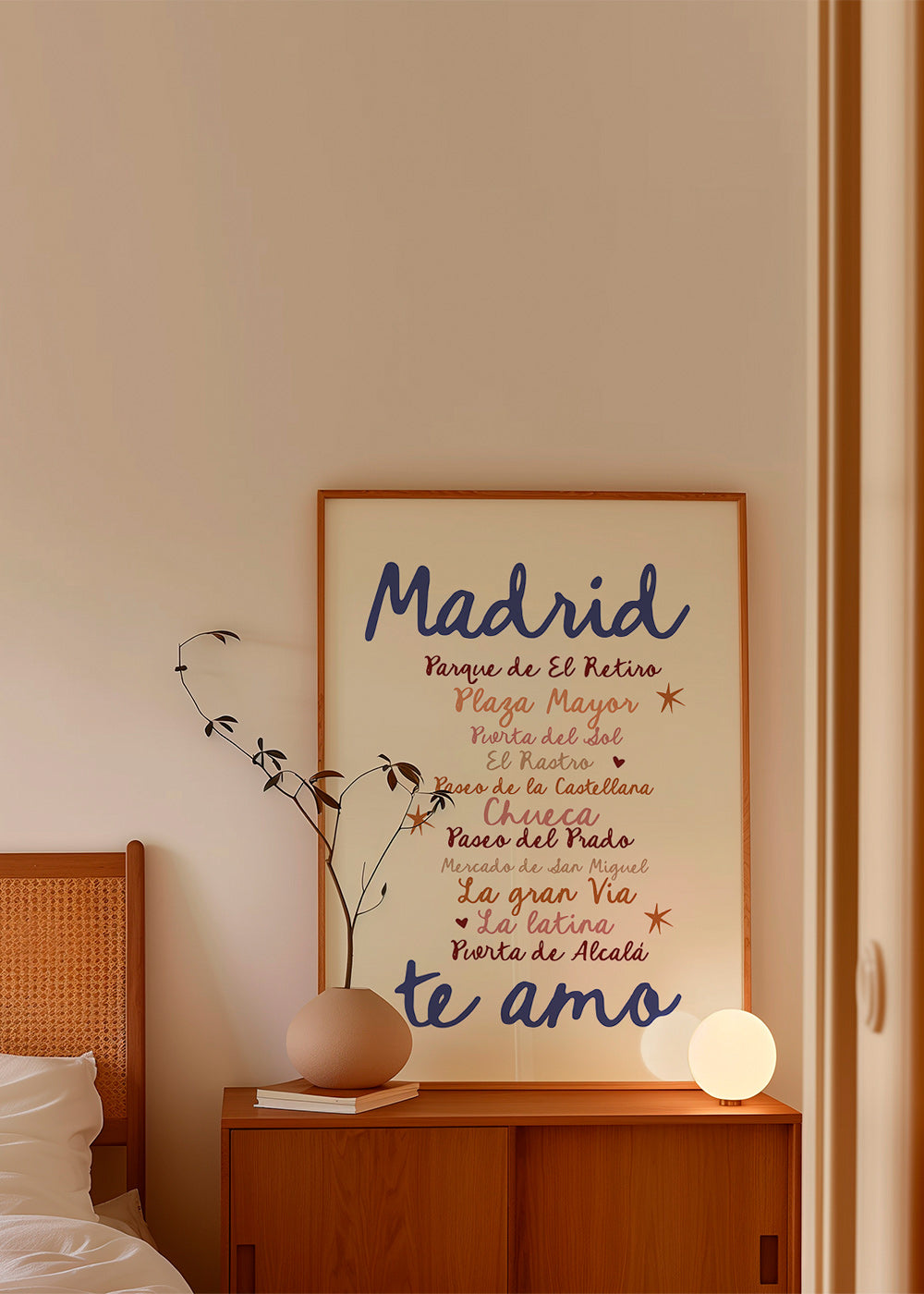 Plakat podróżny Madryt wyrazista typografia