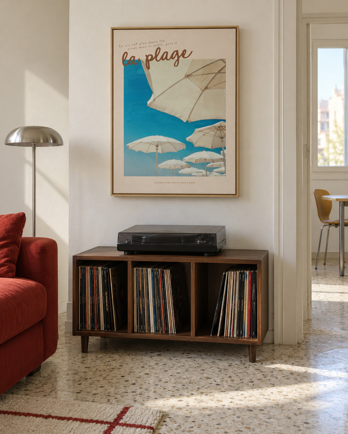 La Plage - Framed canvas in an interior