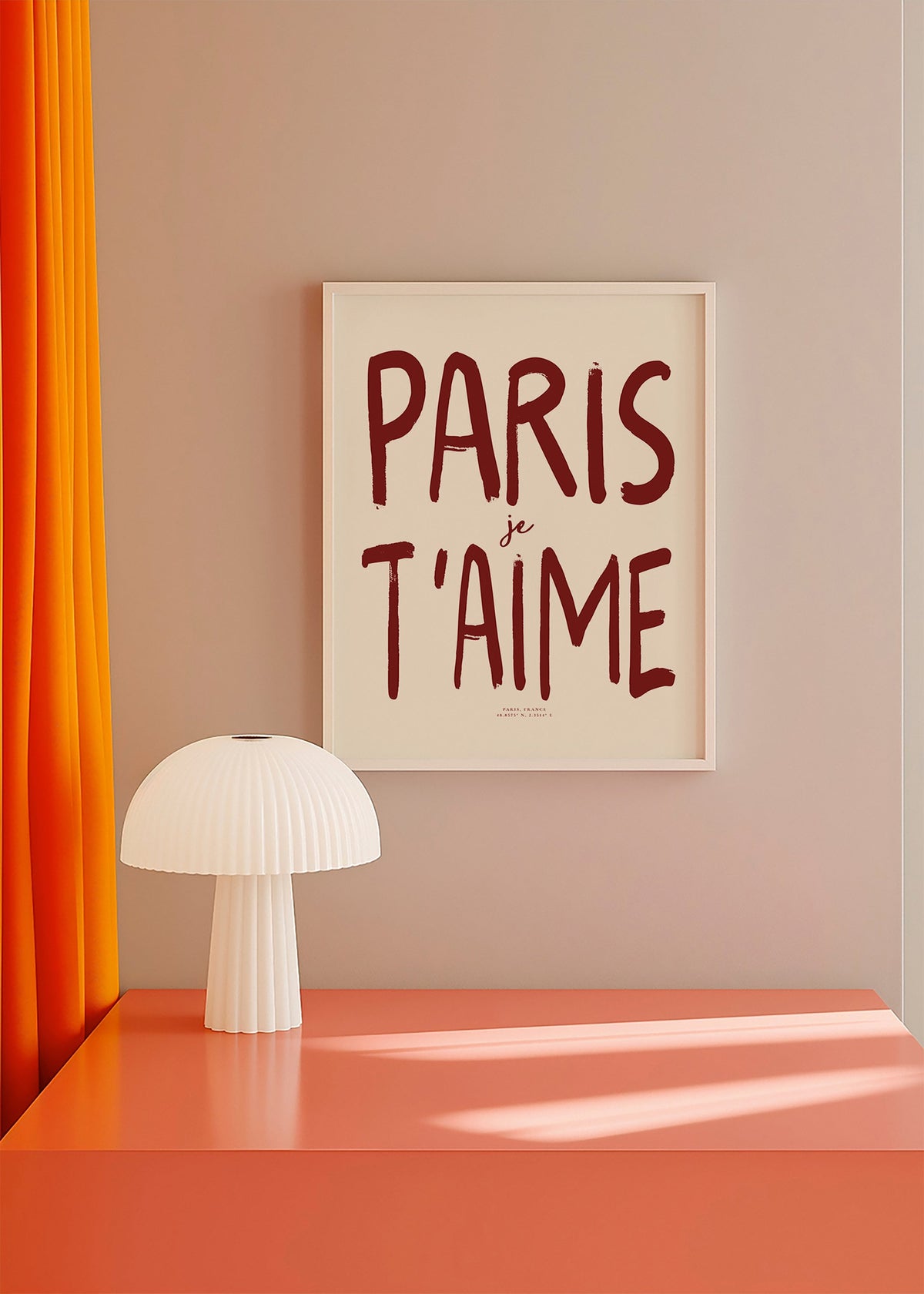 Plakat podróżniczy typograficzny Paris je t'aime