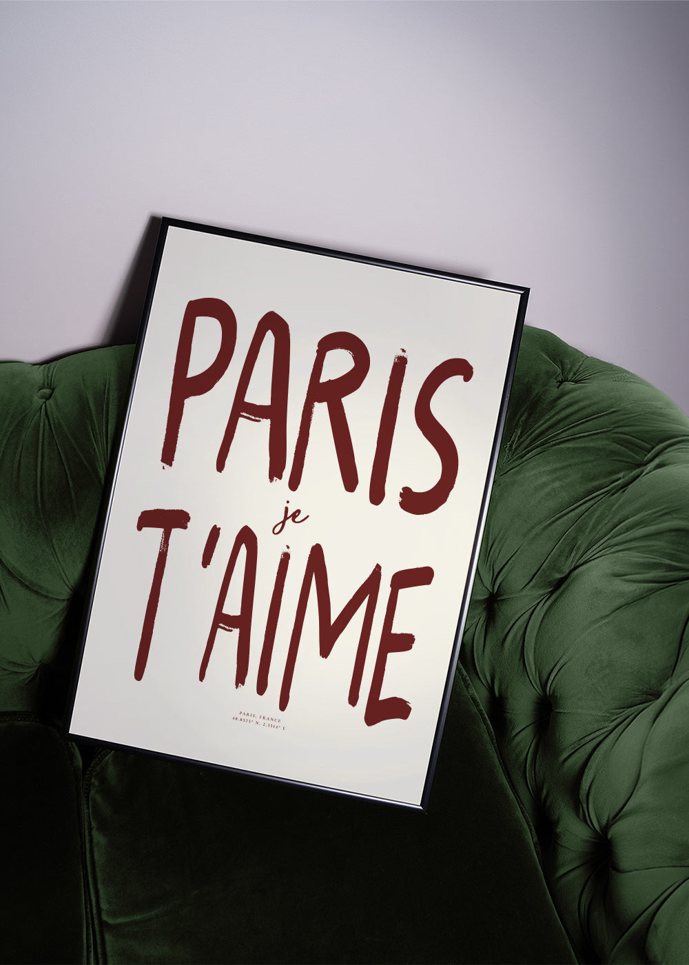 Paris, je t'aime - Framed poster in an interior