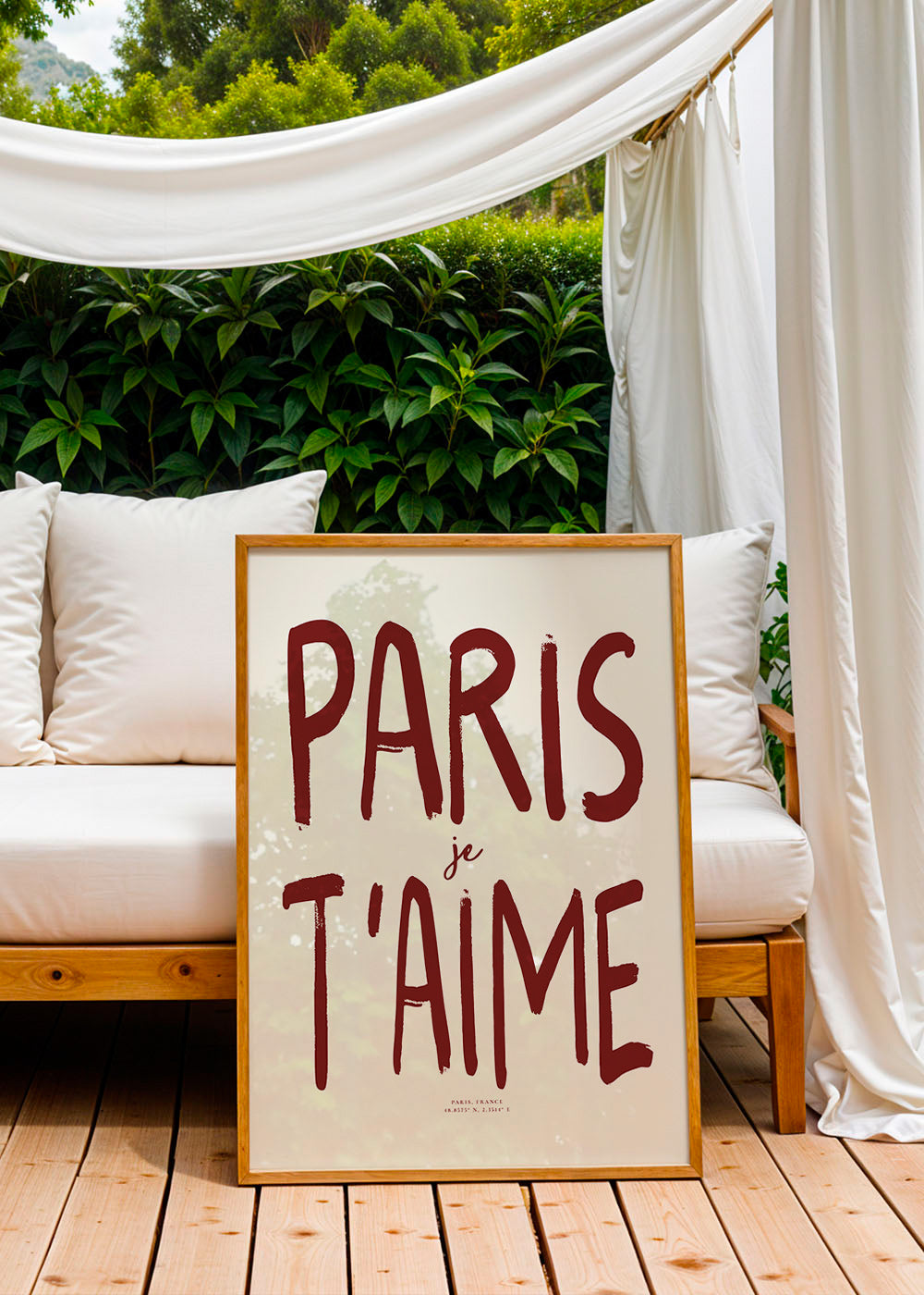 Plakat podróżniczy typograficzny Paris je t'aime