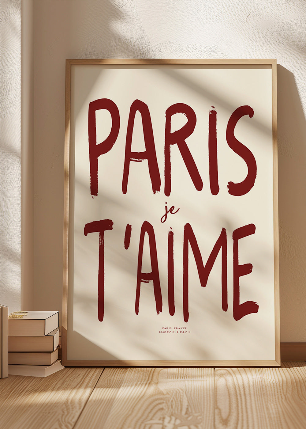 Plakat podróżniczy typograficzny Paris je t'aime
