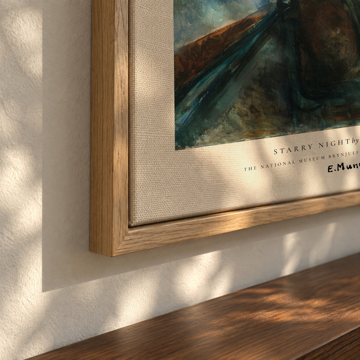 Starry Night by Edvard Munch - Framed canvas detail