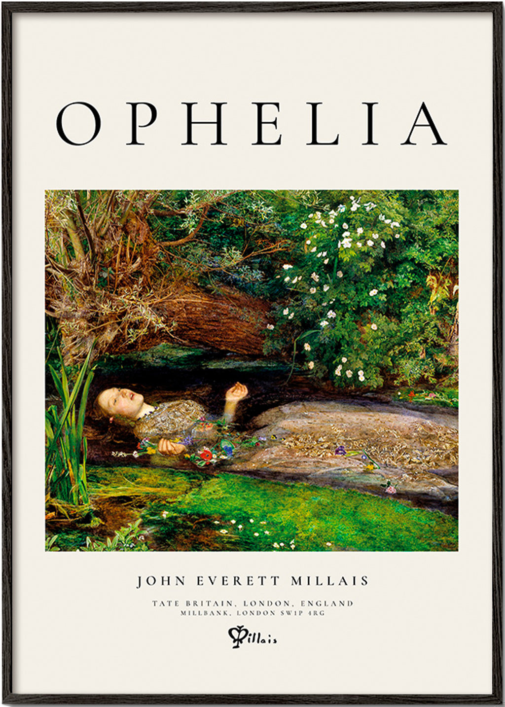 Plakat botaniczny Ophelia przy strumieniu