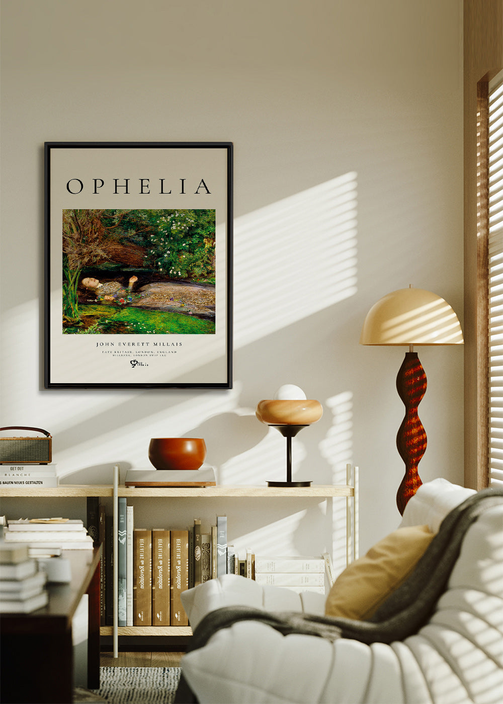 Plakat botaniczny Ophelia przy strumieniu