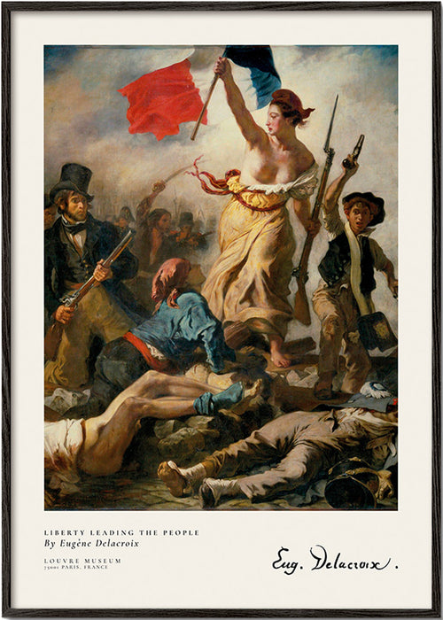 Plakat vintage z kobietą trzymającą trójkolorową flagę