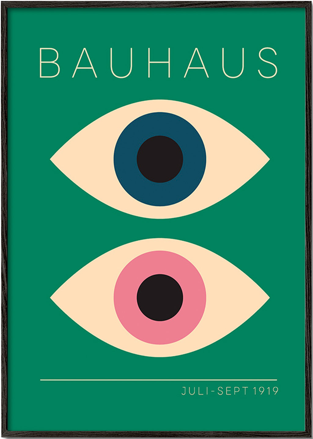 Plakat geometryczny Bauhaus podwójne oczy