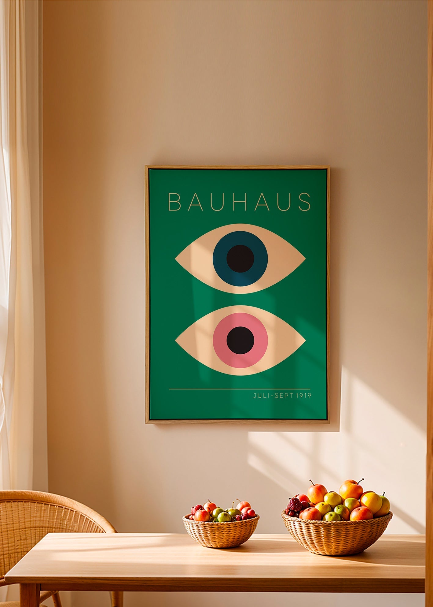Plakat geometryczny Bauhaus podwójne oczy