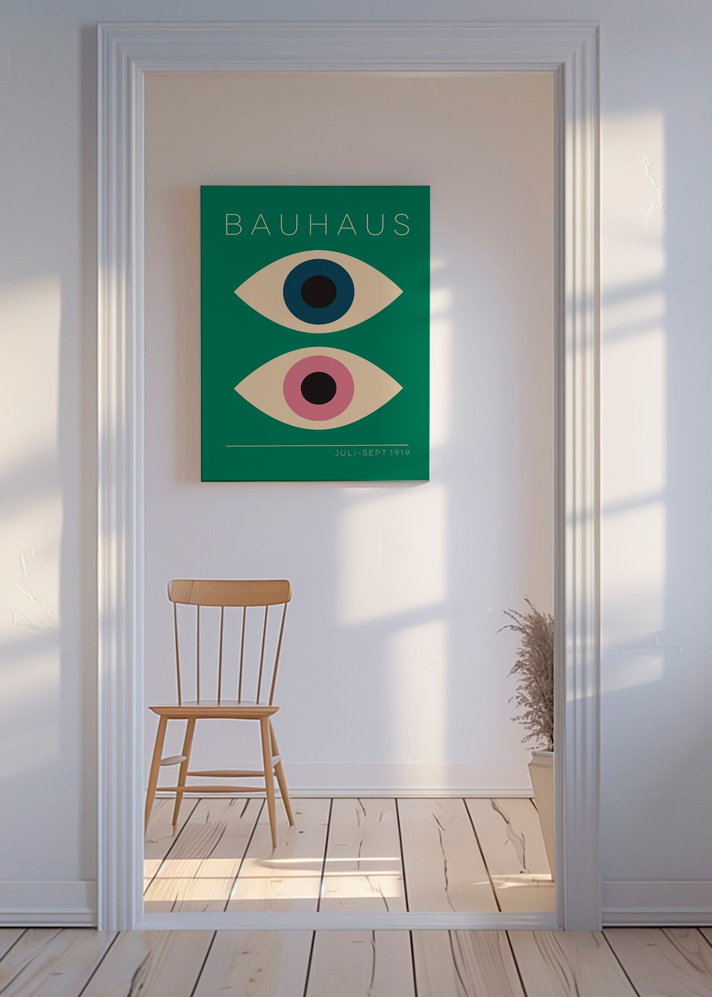 Plakat geometryczny Bauhaus podwójne oczy