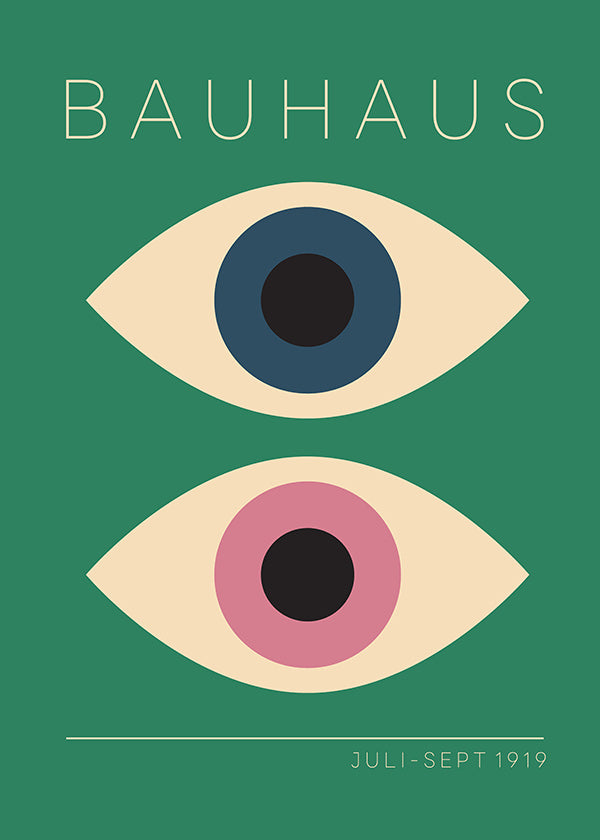 Plakat geometryczny Bauhaus podwójne oczy