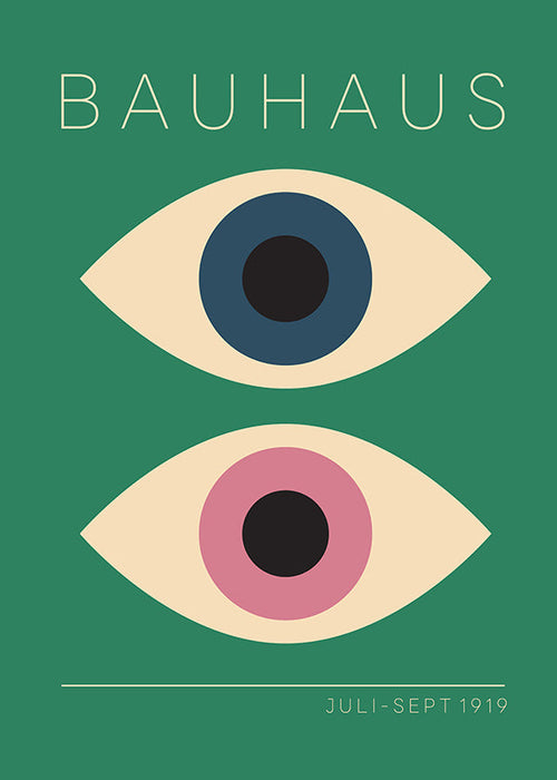 Plakat geometryczny Bauhaus podwójne oczy