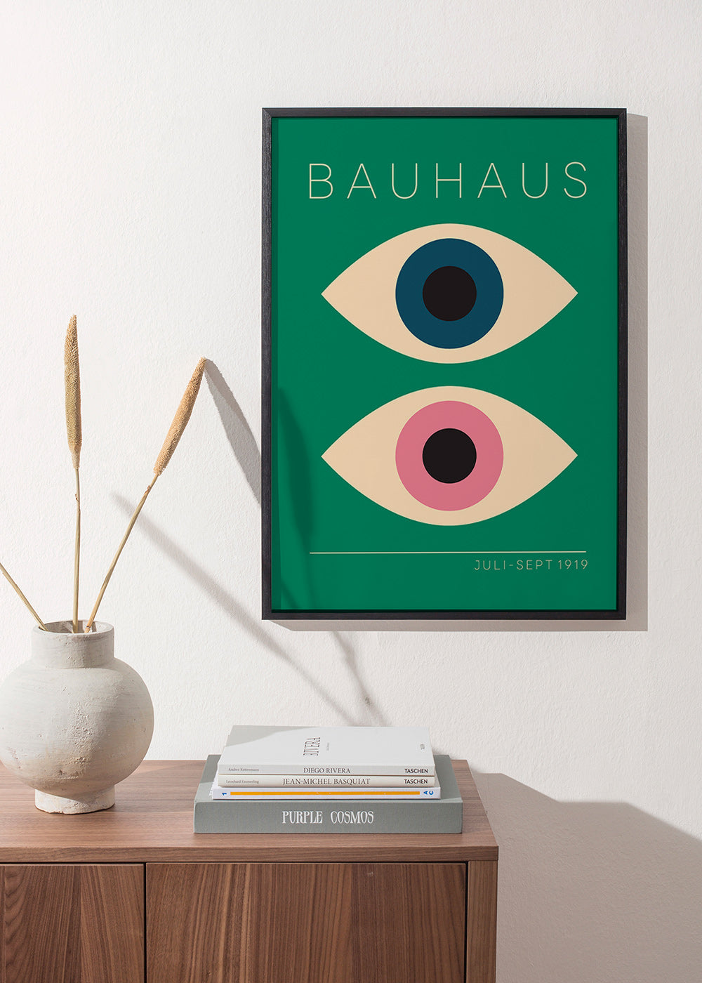 Plakat geometryczny Bauhaus podwójne oczy