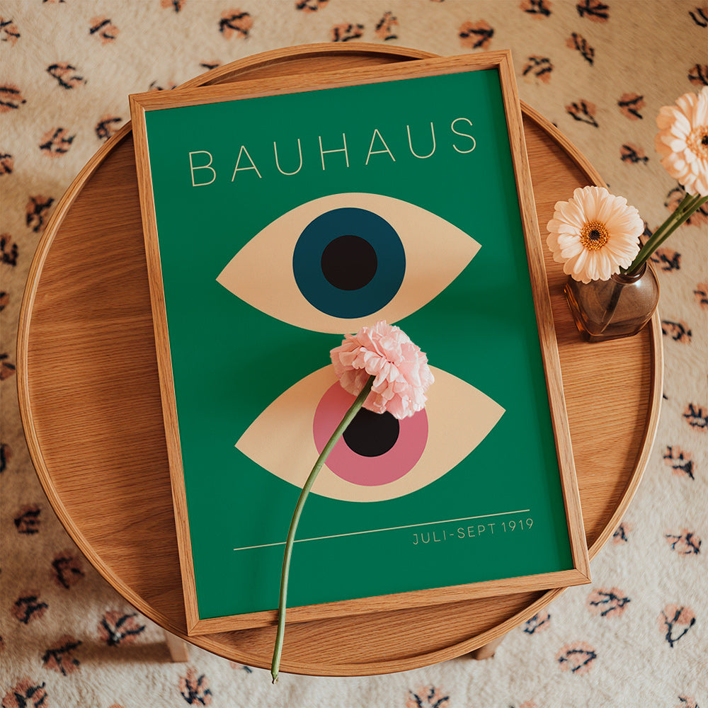 Plakat geometryczny Bauhaus podwójne oczy