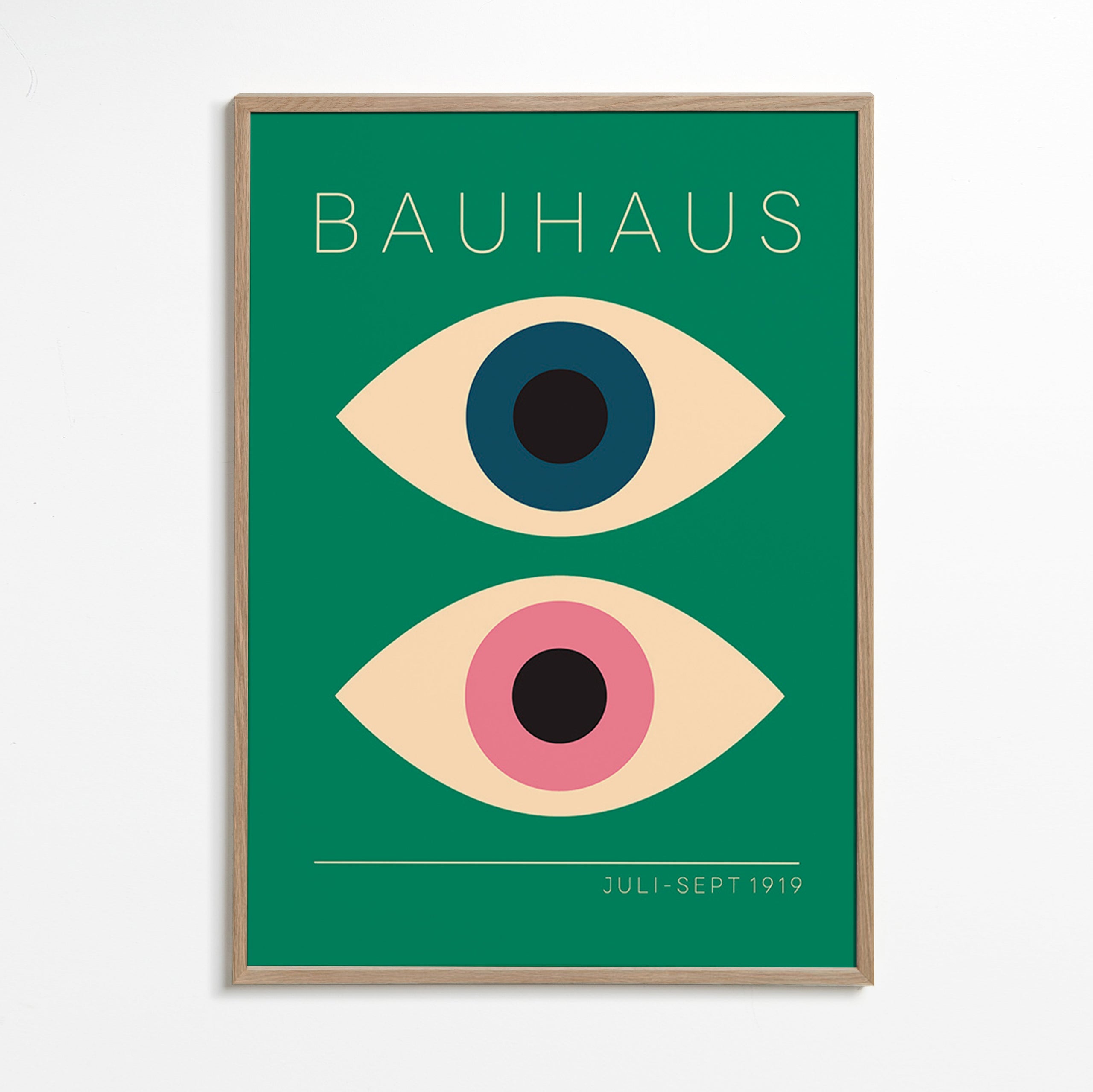 Plakat geometryczny Bauhaus podwójne oczy