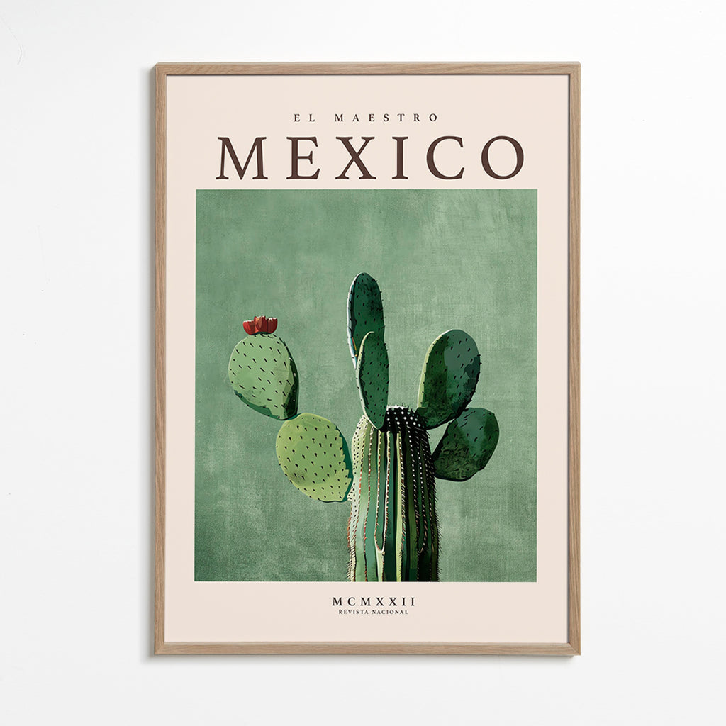 Plakat botaniczny Meksyk z kaktusem