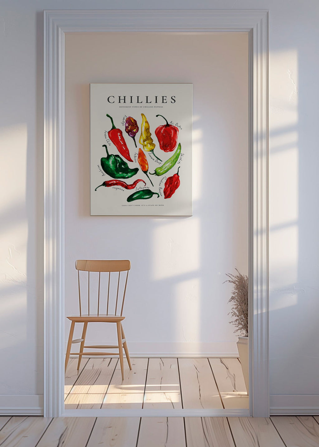 Sztuka do kuchni Chillies akwarela