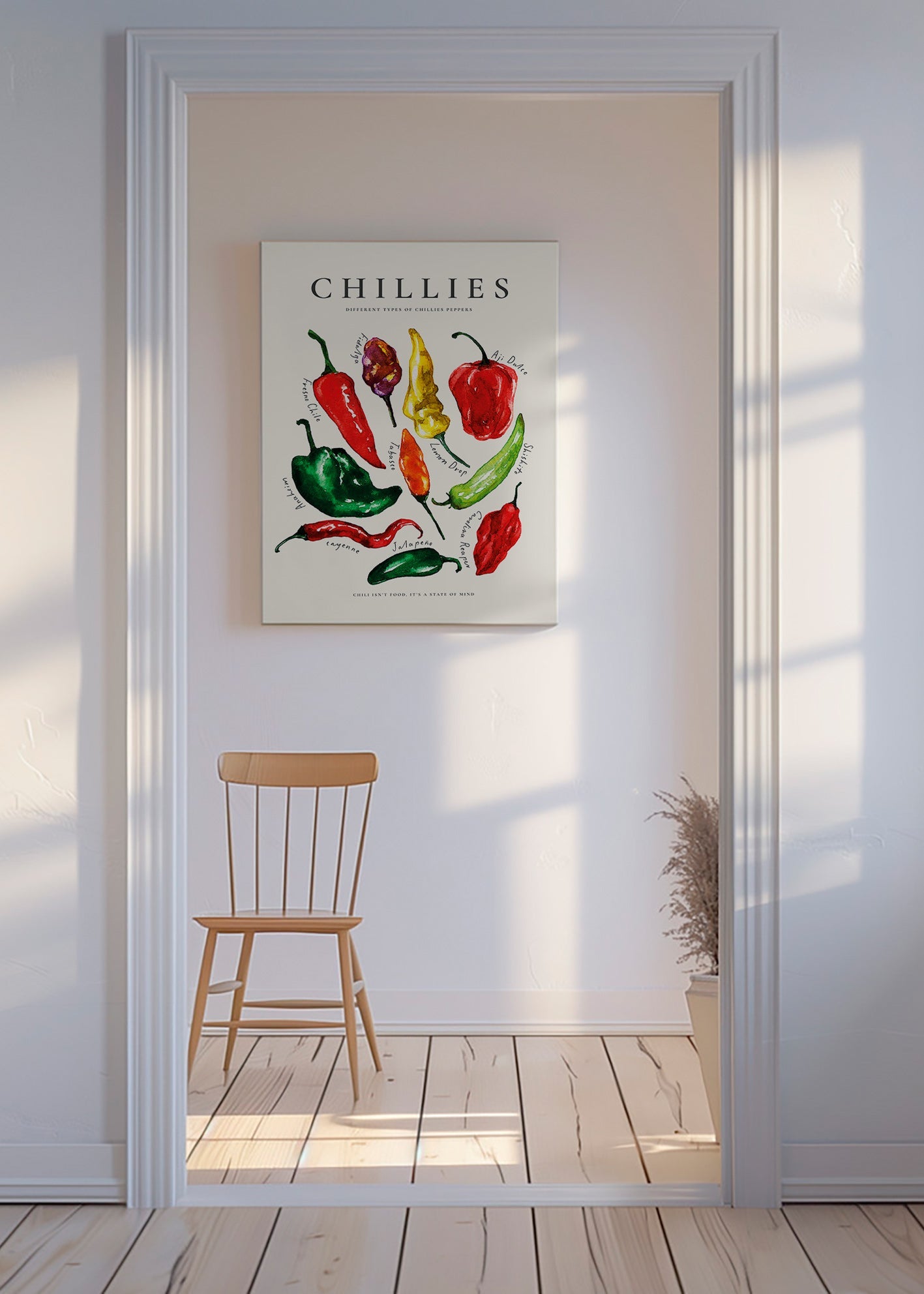 Sztuka do kuchni Chillies akwarela