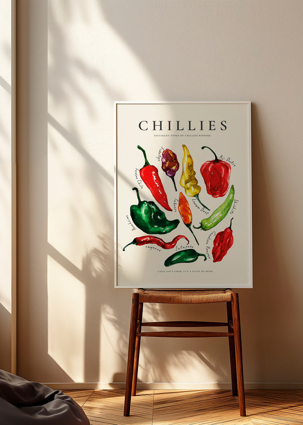 Sztuka do kuchni Chillies akwarela