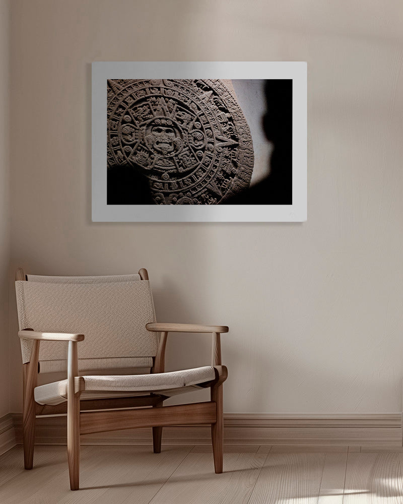 Fotografia kalendarza Azteków w reliefie