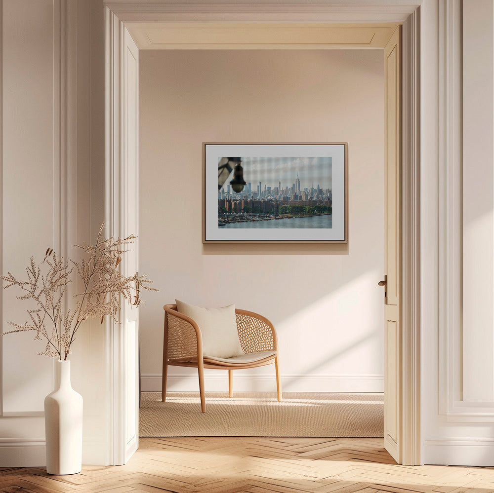 Plakat miasta Manhattan z okna