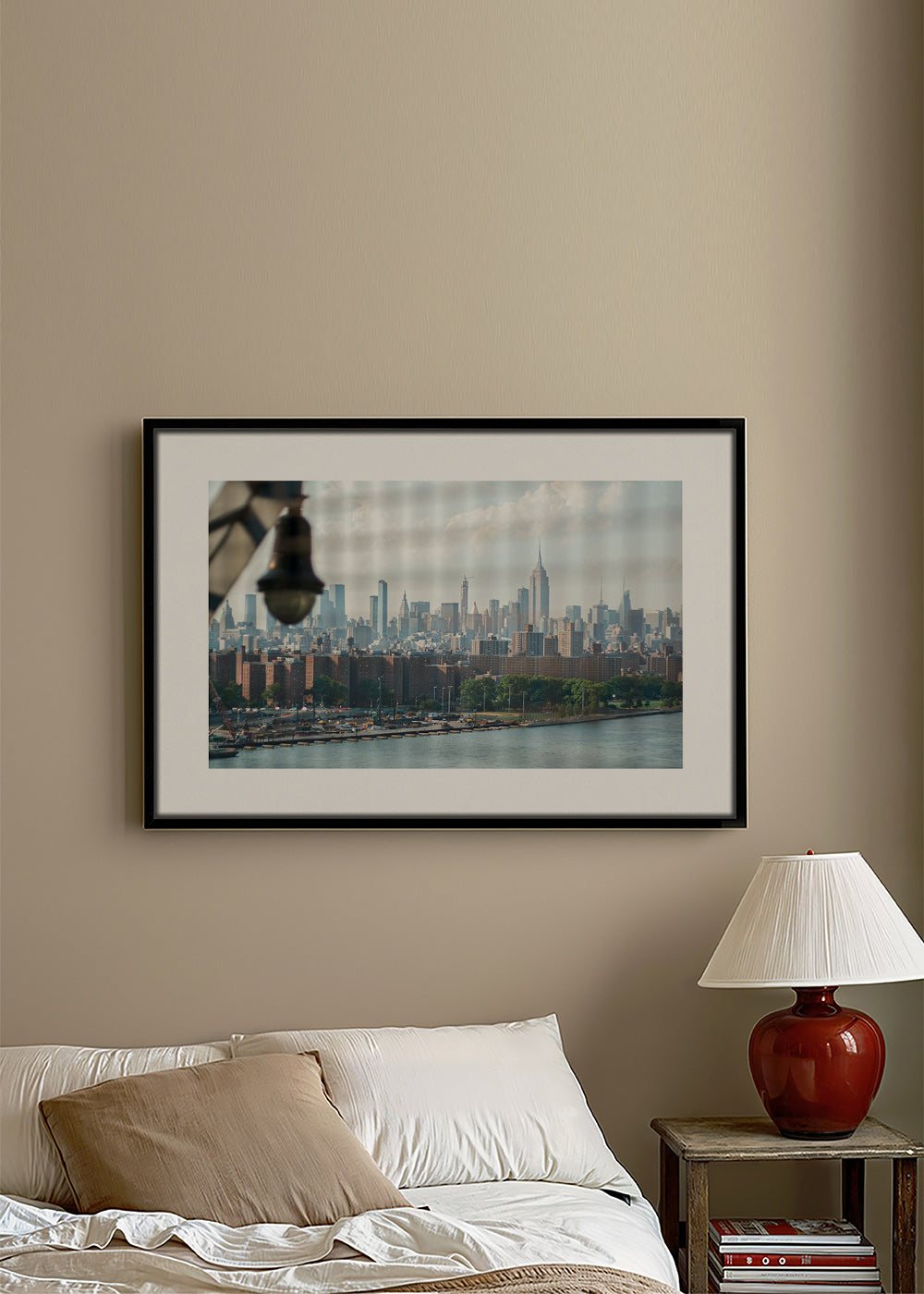Plakat miasta Manhattan z okna