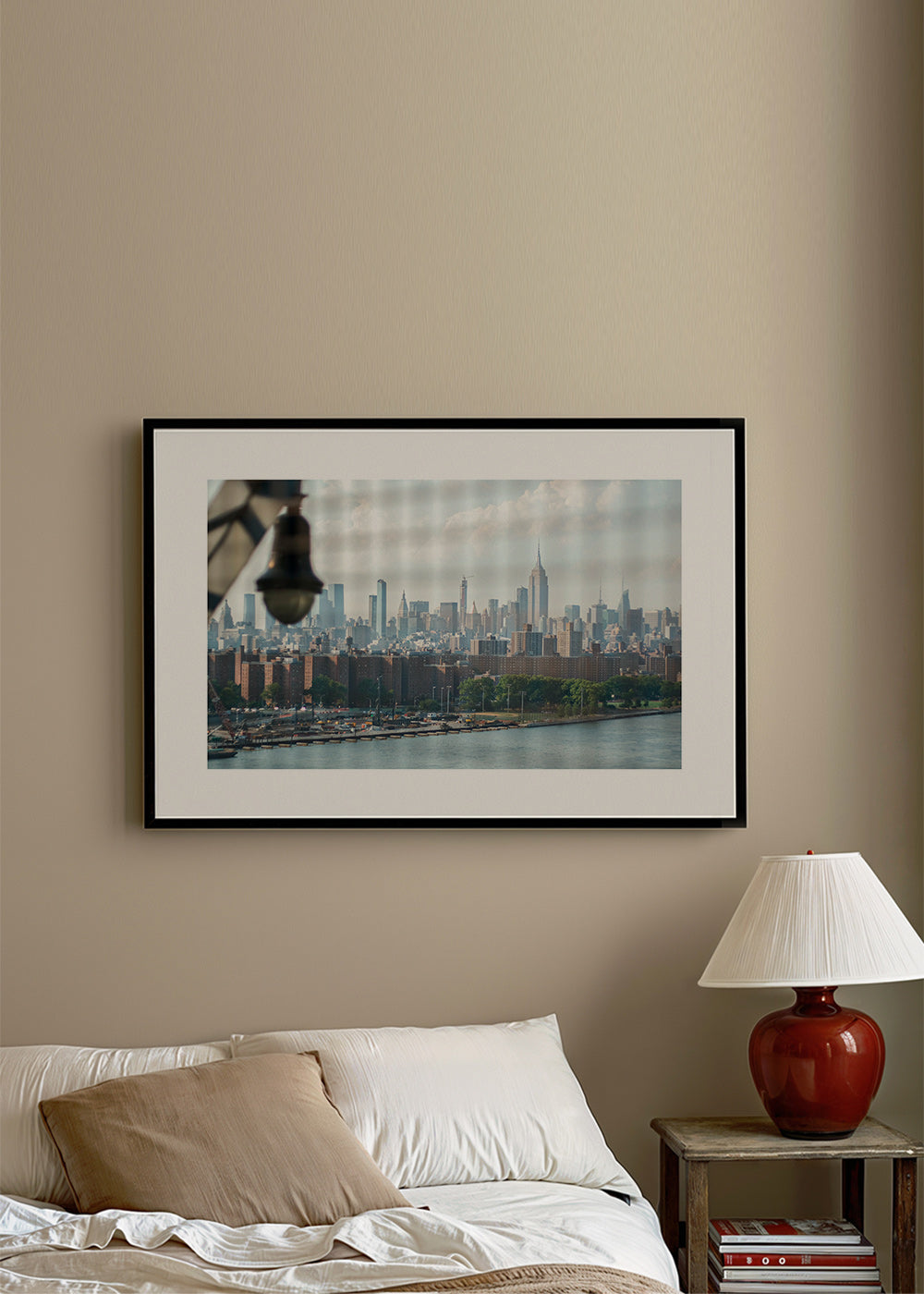 Plakat miasta Manhattan z okna