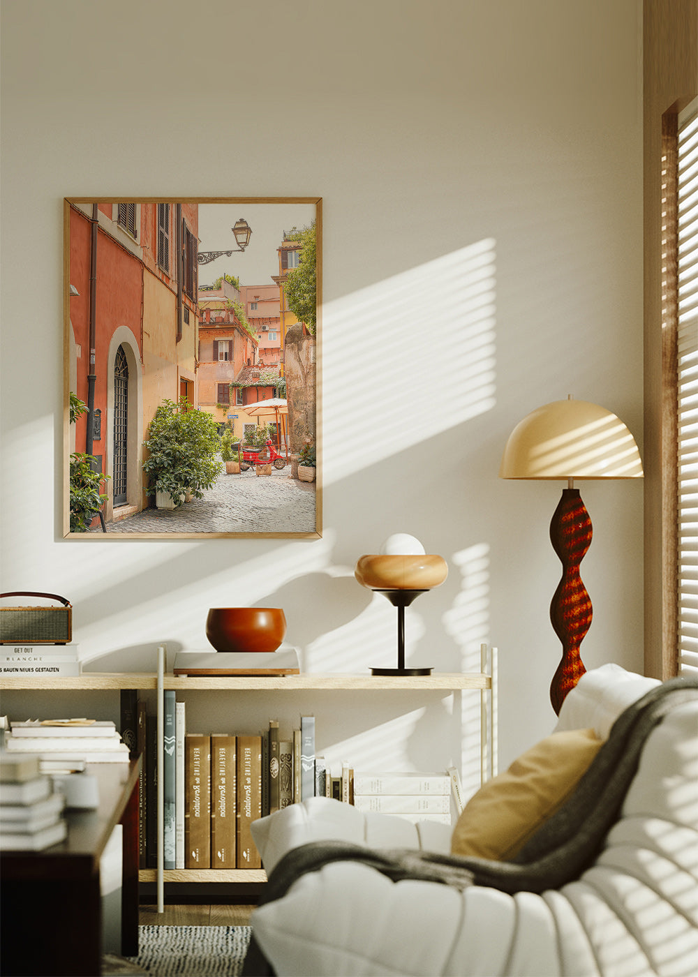 Sztuka do kuchni: ulica Trastevere z czerwonym skuterem – Product1