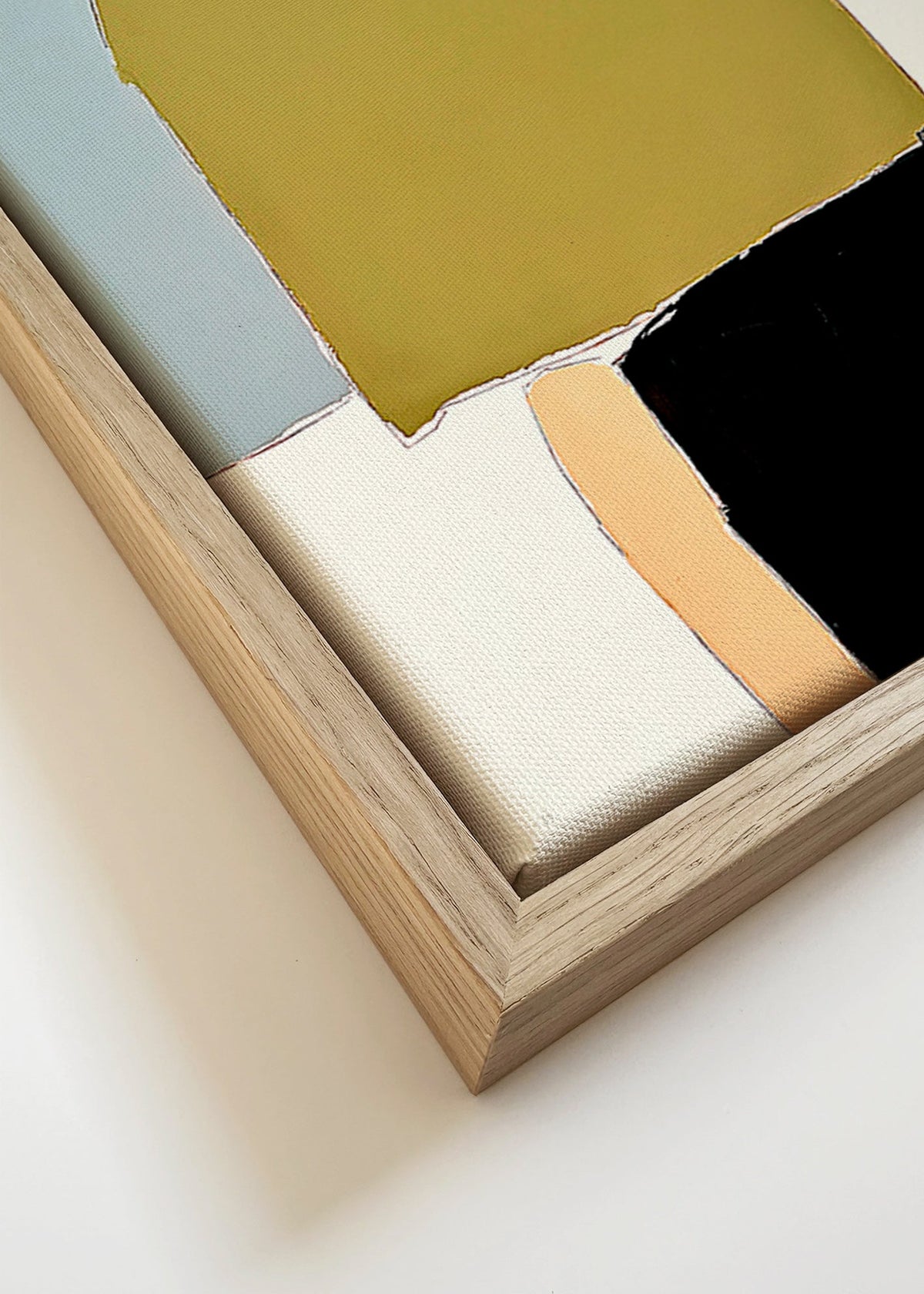 Obraz abstrakcyjny z organicznymi blokami – Canvas detail