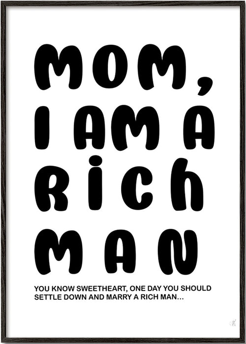 Grafika typograficzna z zabawnym cytatem – Black Frame