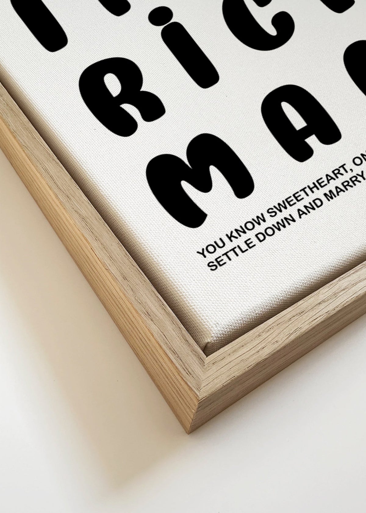 Grafika typograficzna z zabawnym cytatem – Canvas detail