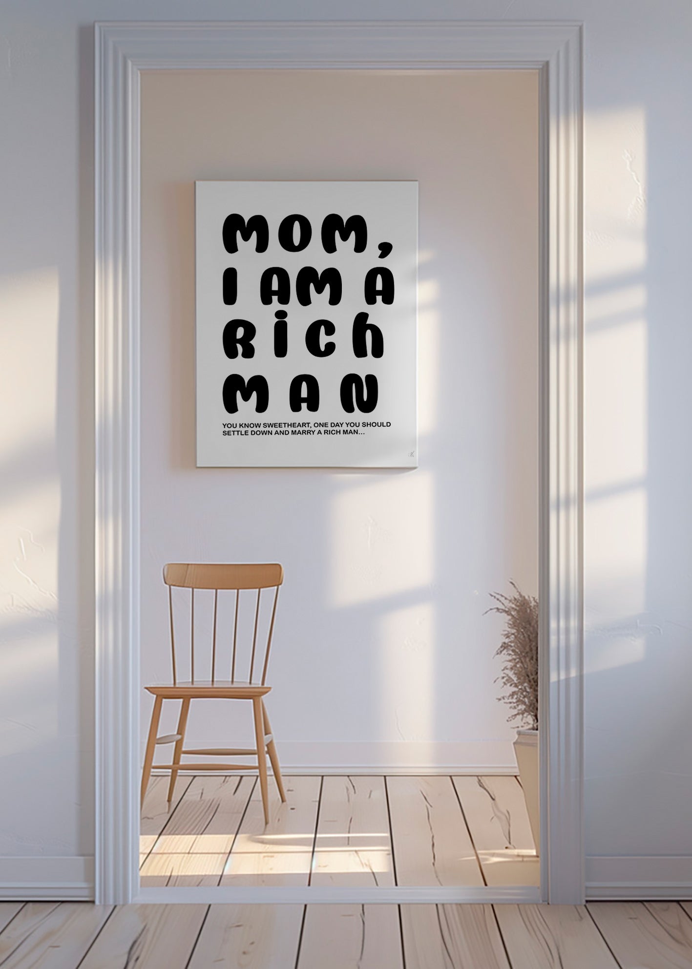 Ilustración tipográfica con texto humorístico – Canvas