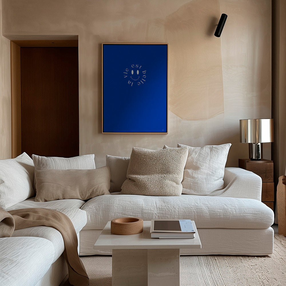 Ilustración smile tipográfica en azul – Canvas2