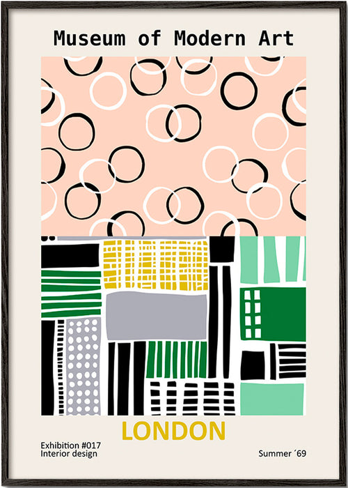 Plakat podróżniczy z typograficznym motywem Londyn – Black Frame