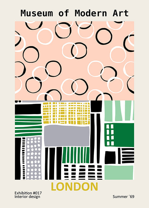 Plakat podróżniczy z typograficznym motywem Londyn