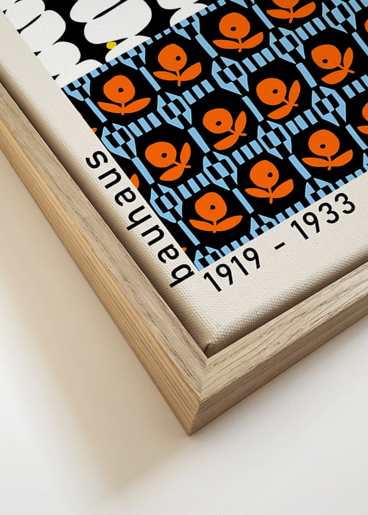 Plakat vintage Bauhaus z motywami geometrycznymi – Canvas detail