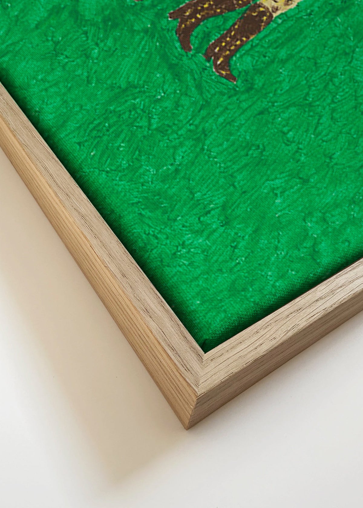Gepard biegnący na zielonym tle – Canvas detail