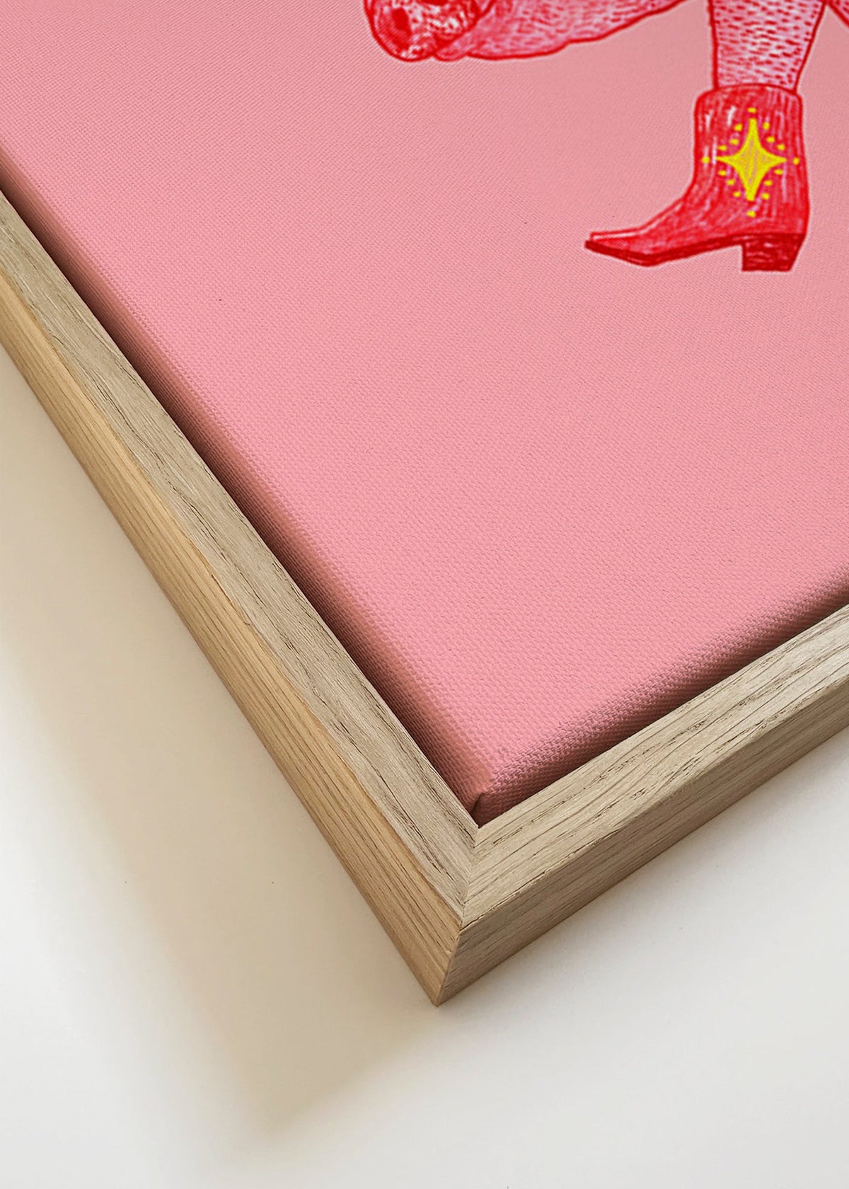 Ilustracja prosiaczka kowboja – Canvas detail