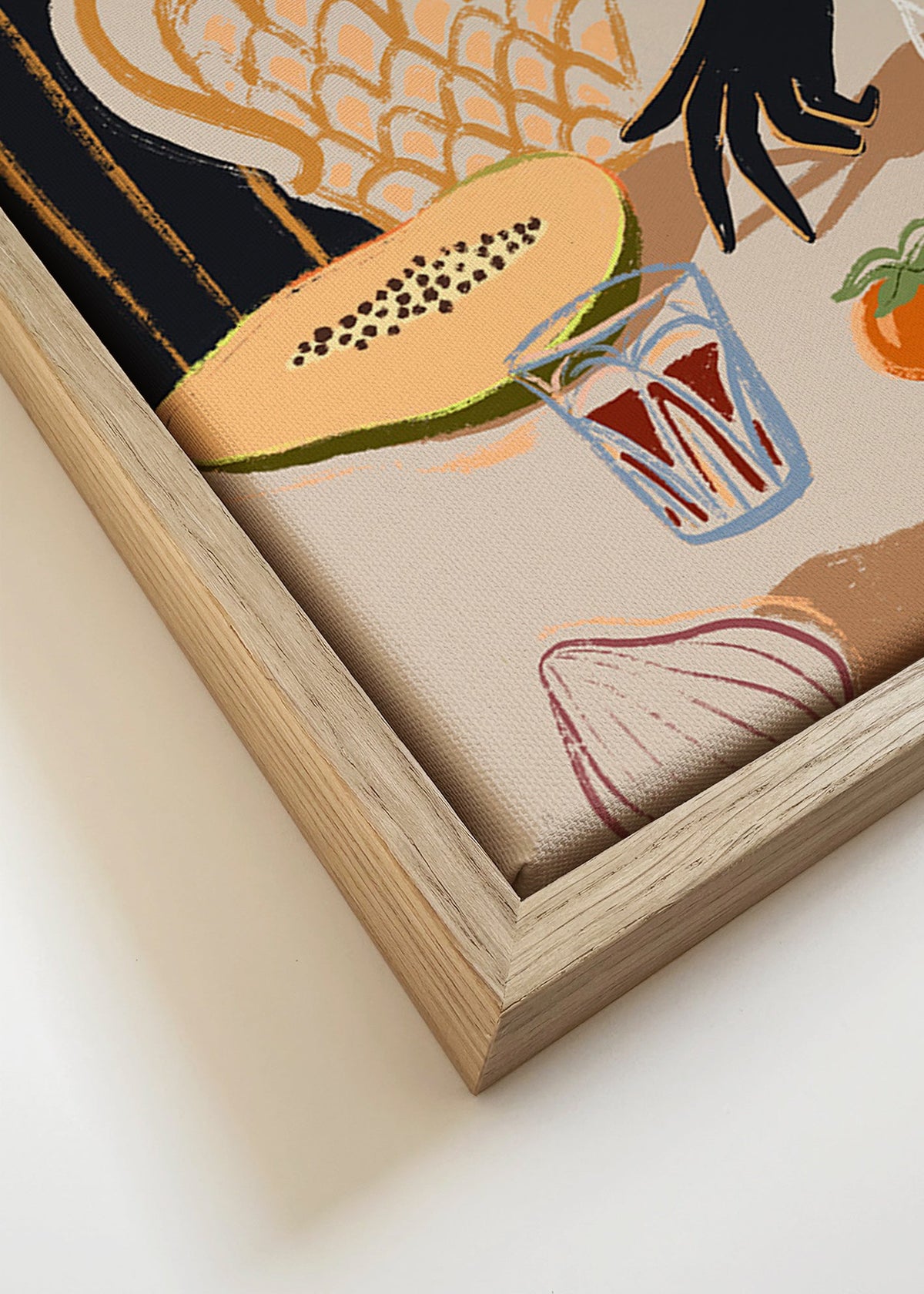Sztuka do kuchni z tropikalnymi owocami i dzbankiem – Canvas detail