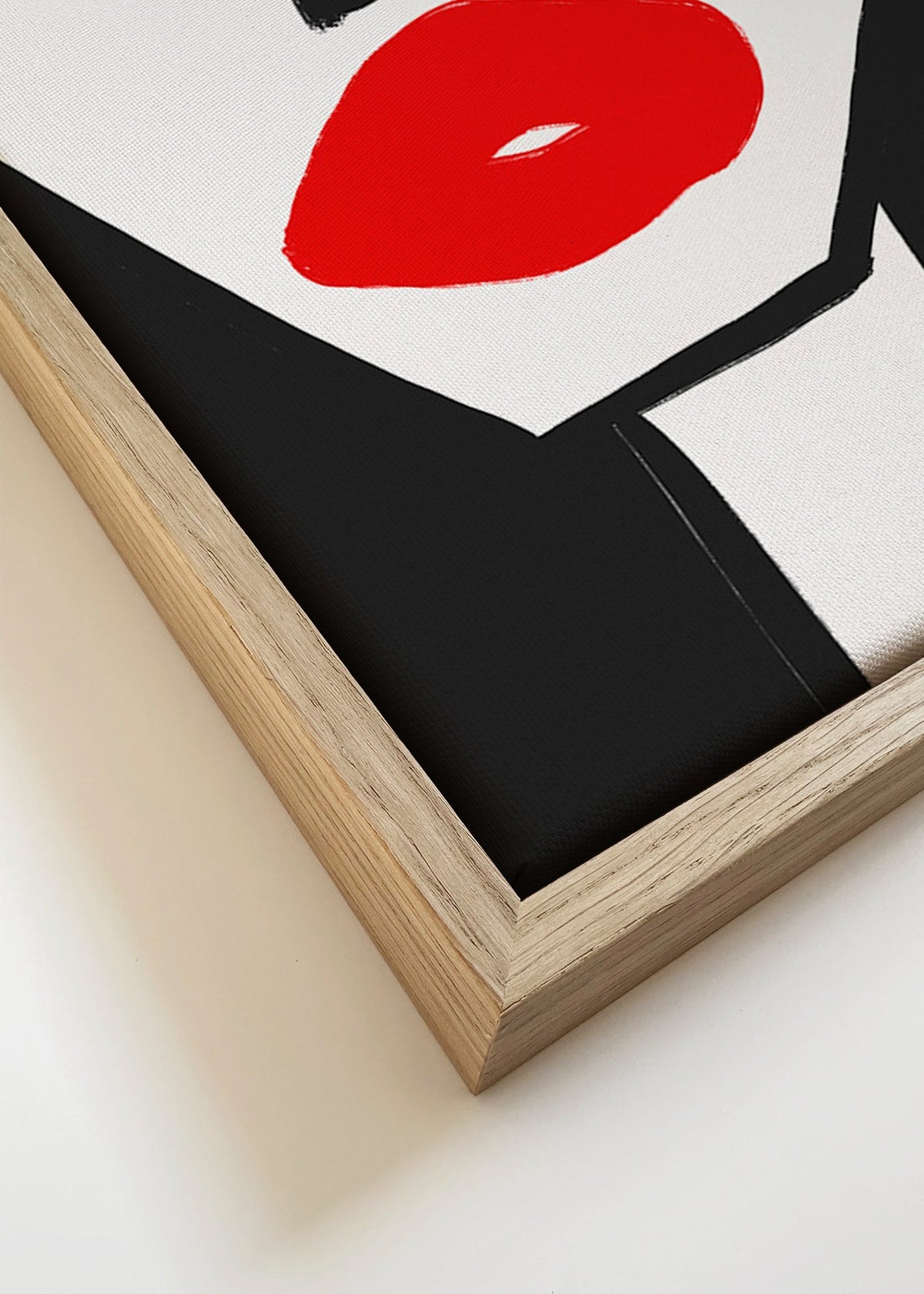 Plakat minimalistyczny czerwone usta profil – Canvas detail