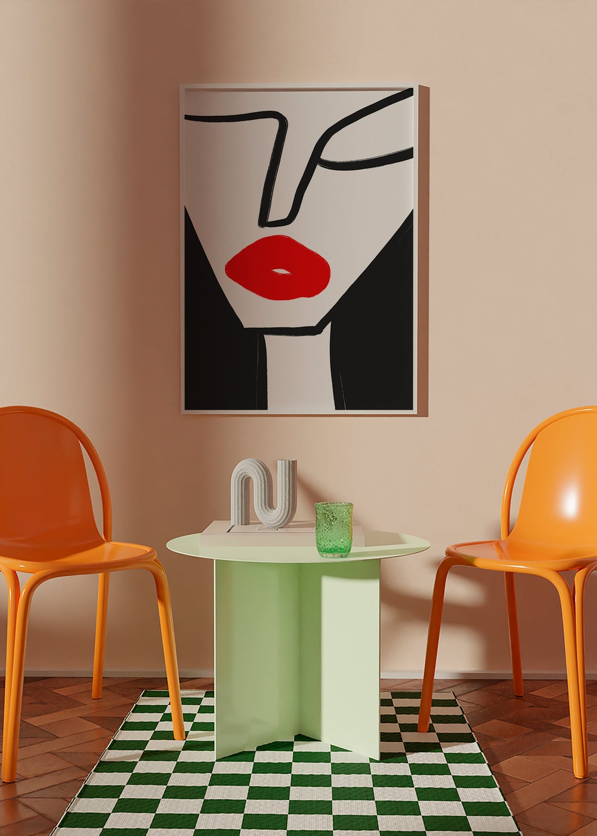 Plakat minimalistyczny czerwone usta profil – Product1