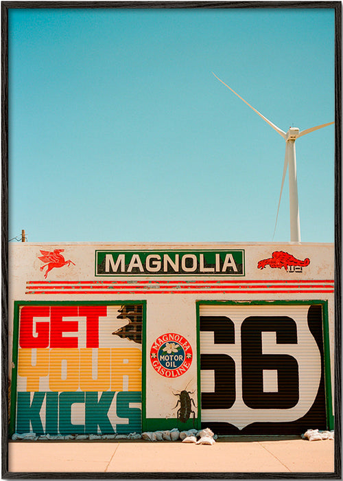 Sztuka do kuchni Route 66 mural fotograficzny – Black Frame