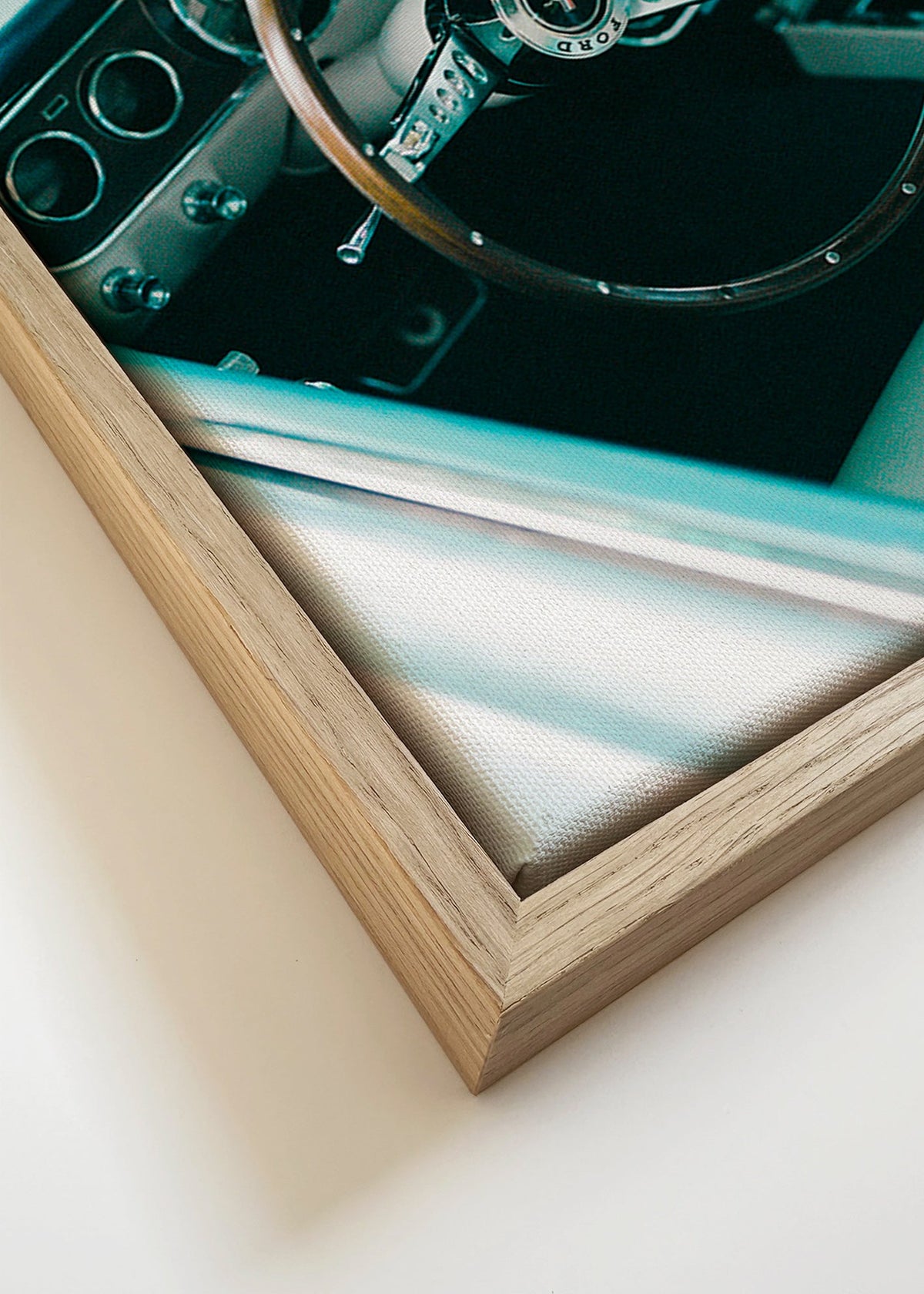 Zdjęcie vintage z klasyczną kierownicą w centrum – Canvas detail