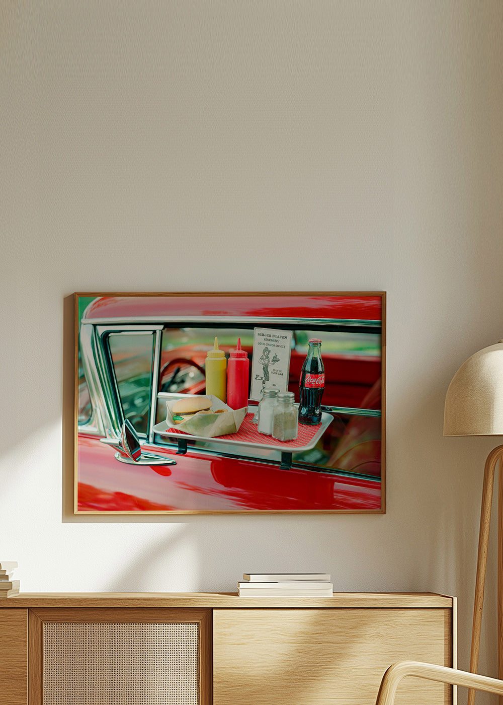 Sztuka vintage klasyczny samochód z tacą diner – Product1